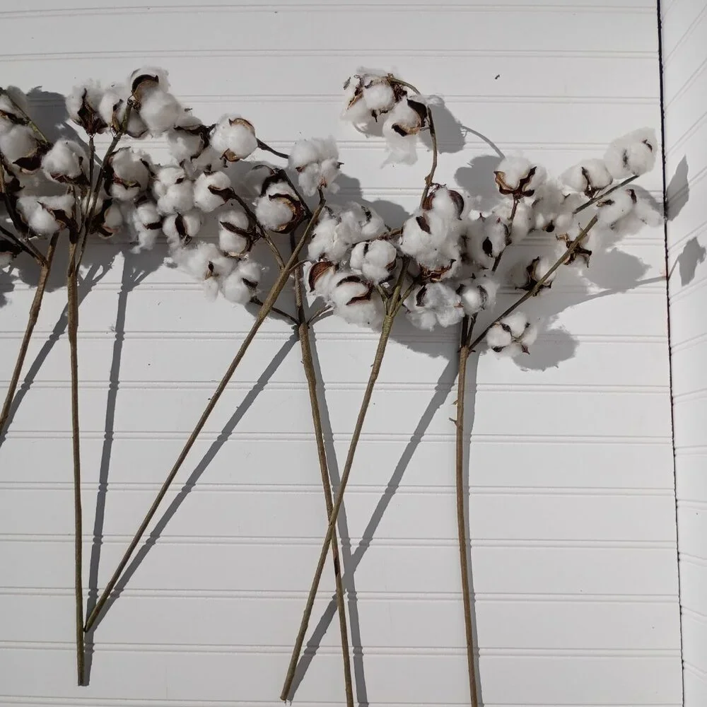 9 Pc Artificial Cotton Stems 24-26